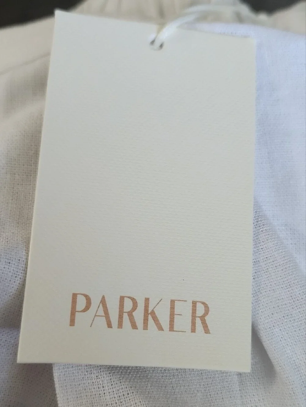 Parker White Wide Leg Linen Pants